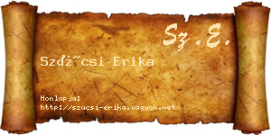 Szücsi Erika névjegykártya