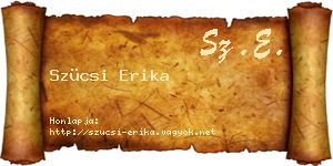 Szücsi Erika névjegykártya